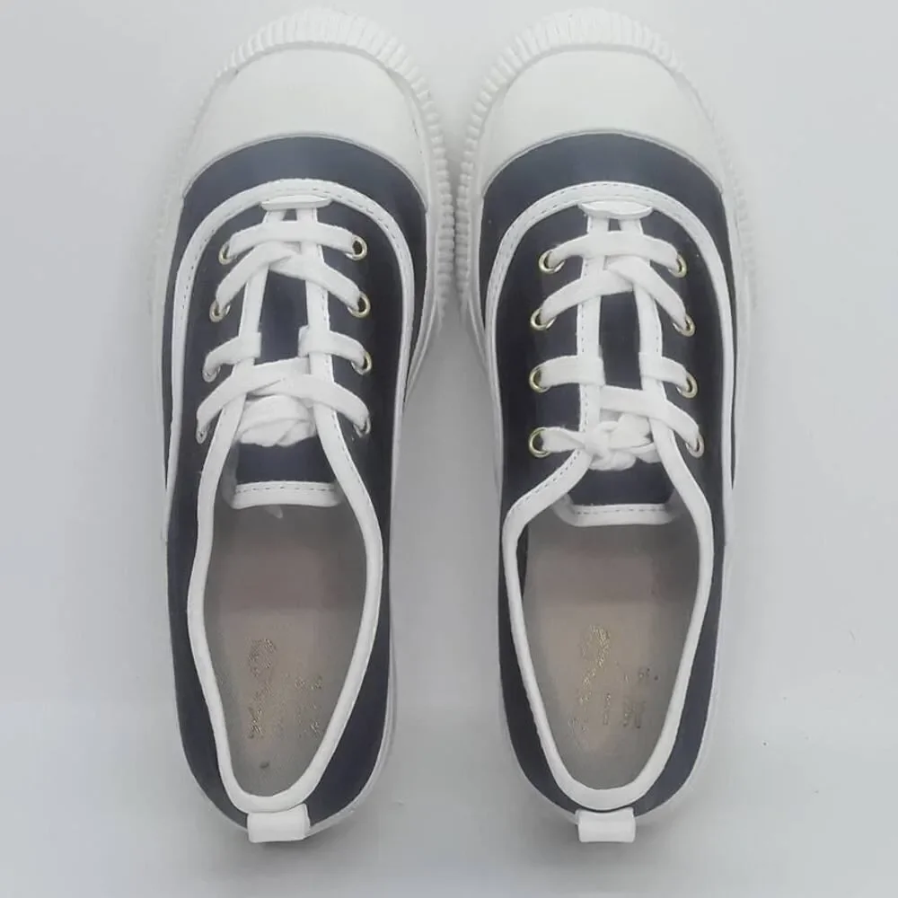 MIX No. 6 Designer Women's Pre-owned Blakc & White Lace-up Sneakers - sz. 7M